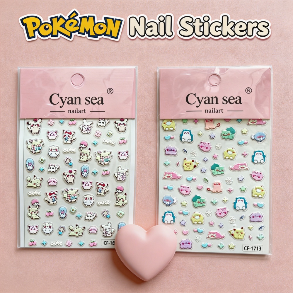 Anime Merchandise Nepal - Kawaii Pokémon Pikachu Nail Art Stickers