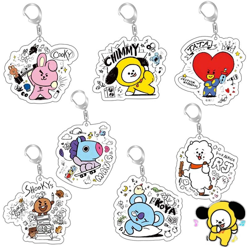 Anime Merchandise Wholesale - BT21 anime cartoon cute acrylic keychain