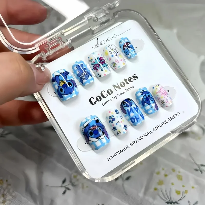 Anime Merchandise Nepal - Disney Stitch Fake Nails Cute Cartoon