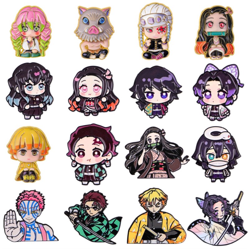 Cute Q Version Kimono Cartoon  - Enamel Pin Set recension och pris